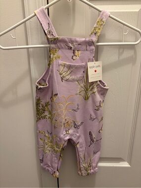 Apple Park Lavender Butterfly Overalls for Kids